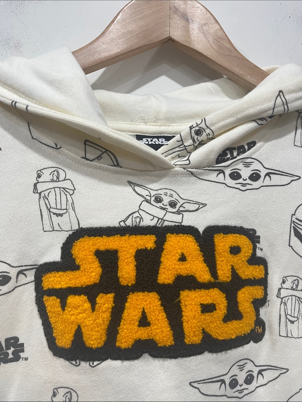 Star Wars Sweatshirt Hoodie Fleece in cream brown Unisex size S - Picture 2 of 10